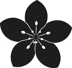 Cherry Blossom Silhouette - Elegant Black Floral Spring Vector