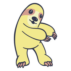 Obraz premium sloth warming up cartoon.eps