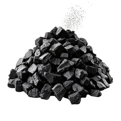 Fototapeta premium A pile of black coal with dust particles floating above.