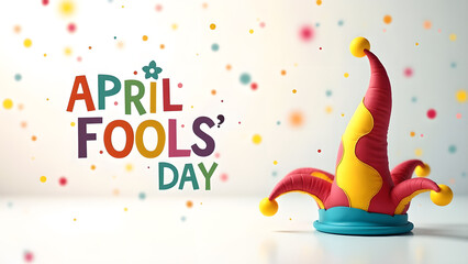 Naklejka premium Celebrate April Fools' Day with a Jester Hat