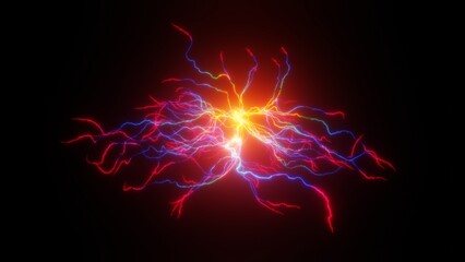 Fototapeta premium 荒れ狂う放電のエネルギーの3Dイラスト
