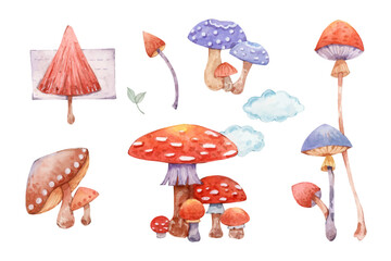 set of mushrooms