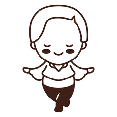 Fototapeta premium cute spanish flamenco man stroke.eps
