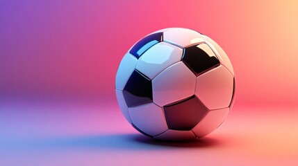 Futuristic soccer ball on gradient background