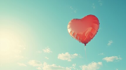 Fototapeta premium Heart Balloon Soaring Skyward