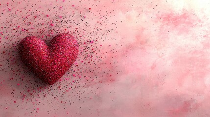 Heart Shaped Gift, Pink Background, Festive