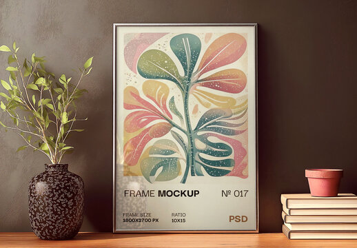 Modern Poster Frame Mockup for Interior Design and Art Display