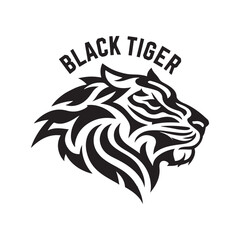 Bold Black Tiger Head Logo vector silhouette  Design