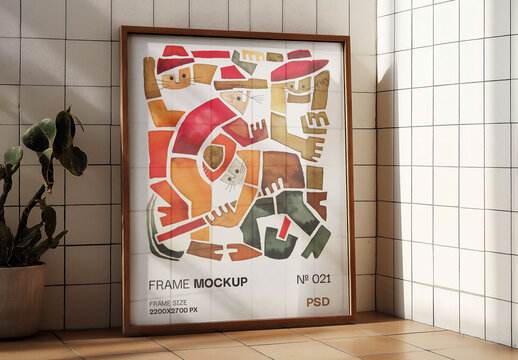 Modern Poster Frame Mockup for Interior Design and Art Display