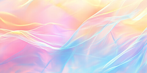 Colorful pastel background with soft waves of light and color, creating an ethereal atmosphere. Backdrop for cosmetics, spa, perfume, beauty salon, florist shop.