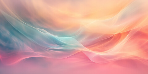 Obraz premium Colorful pastel background with soft waves of light and color, creating an ethereal atmosphere. Backdrop for cosmetics, spa, perfume, beauty salon, florist shop.