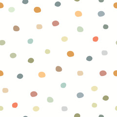 Retro polka dots different colors on light background. Vector illustration	
