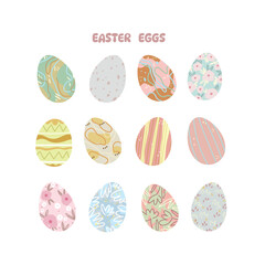 Set with hand drawn Easter eggs.