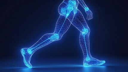 Fototapeta premium Human Skeleton Walking, Medical Illustration