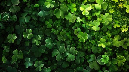 carpet of clover green leaves background