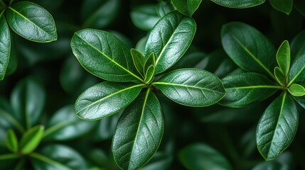 Fototapeta premium Lush Green Leaves Close Up
