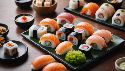 Premium Sushi Assortment: Chef-Crafted Nigiri, Dragon Rolls, and Tamago with Wasabi & Pickled Ginger