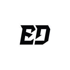 Obraz premium ED monogram logo design letter text name symbol monochrome logotype alphabet character simple logo