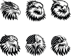 Obraz premium Eagle With American Flag Svg bundle