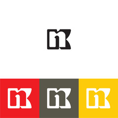 Initial 2 letter Logo Modern Simple Black NK