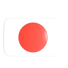 japanese flag 3d icon illustration