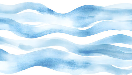 Abstract Watercolor Waves Serene Blue Hues Background