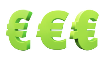 Euro sign icon isolated on a transparent background