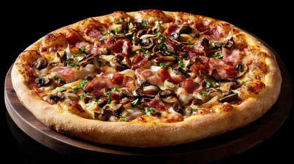 Wood-fired Pizza with Mushrooms and Caramelized Onions