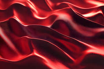 Fototapeta premium Abstract Red Draped Fabric Texture Background