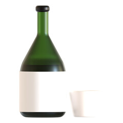 japanese sake 3d icon illustration