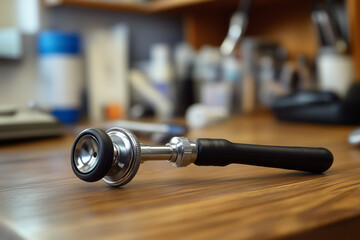 Stethoscope shown close up.