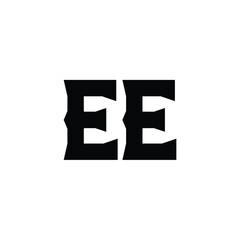 Obraz premium EE monogram logo design letter text name symbol monochrome logotype alphabet character simple logo