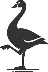 Silhouette of a goose standing on one leg animal vector