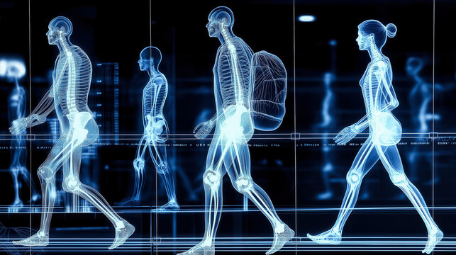 3d rendered illustration of an x ray of people walking