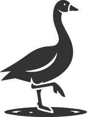 Silhouette of a goose standing on one leg animal vector