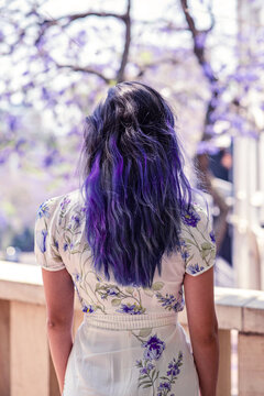 woman with purple hair
