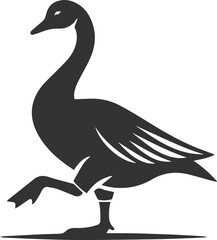 Silhouette of a goose standing on one leg animal vector