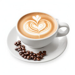 cup of coffee with beans