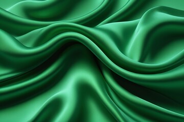 Obraz premium a close up of a green silk fabric with a very smooth look
