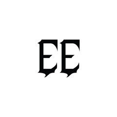 Obraz premium EE monogram logo design letter text name symbol monochrome logotype alphabet character simple logo