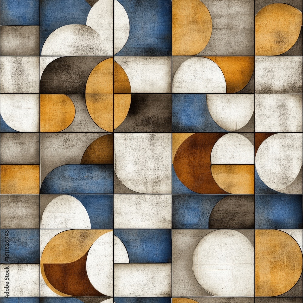 Poster seamless diverse pattern featuring different shapes creating a unique artistic composition for moder