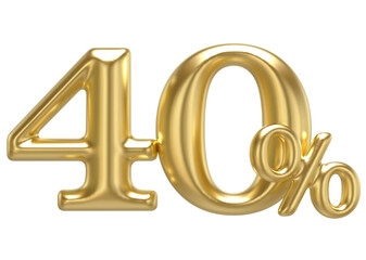 40 Percent Gold 3D Render