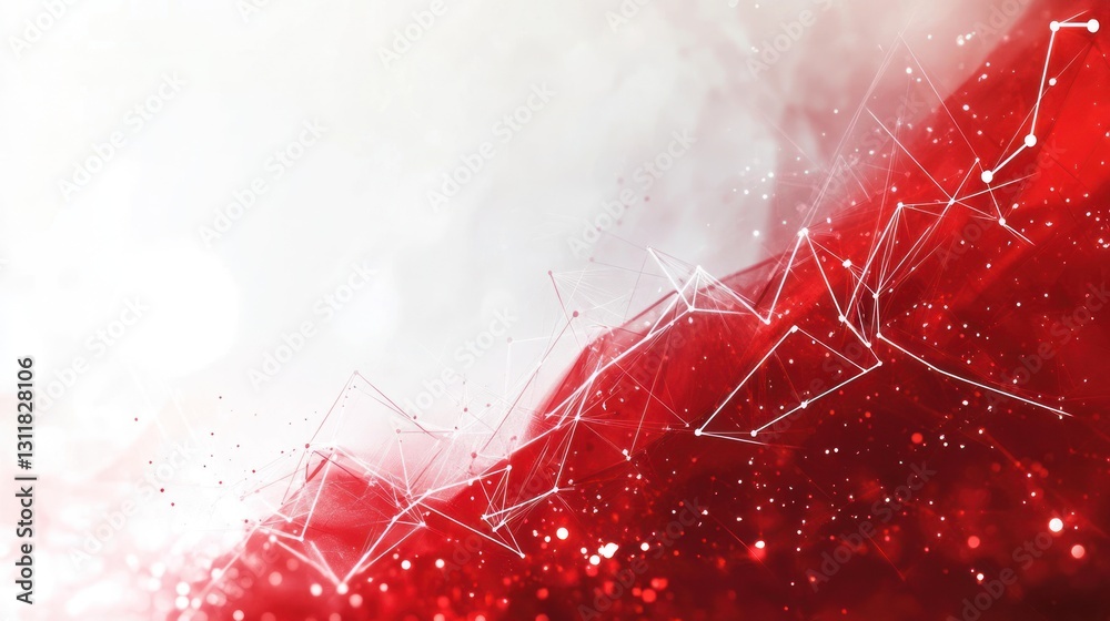 Poster abstract red digital network background. possible use technology concept