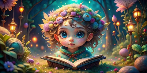 Fototapeta premium Whimsical Journal Illustrations: Charming Characters with High Depth of Field