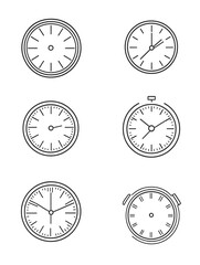 Simple Line Art Clocks Variety