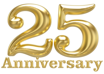 25 Anniversary Gold 3D Render
