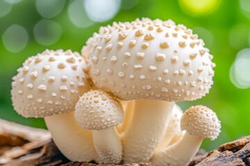 A detailed close-up of lion mane mushrooms, showing their unique, fluffy texture and creamy white color