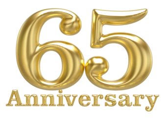 65 Anniversary Gold 3D Render