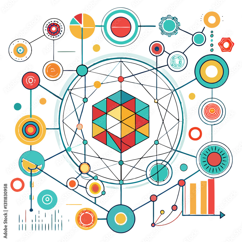 Poster a vibrant display showcases dynamic graphs and intricate patterns, symbolizing complex data relation