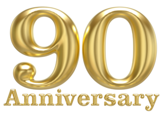 90 Anniversary Gold 3D Render